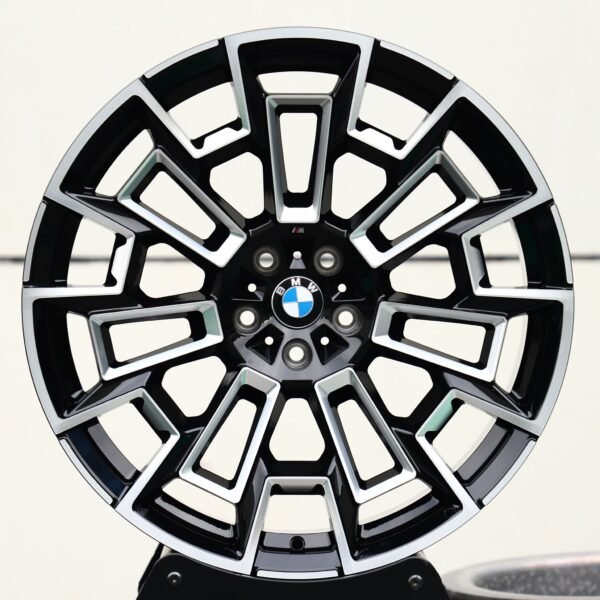 BMW M3 wheels – Gloss Black / Machined Multi-Spoke (BMW OEM-Style), front view