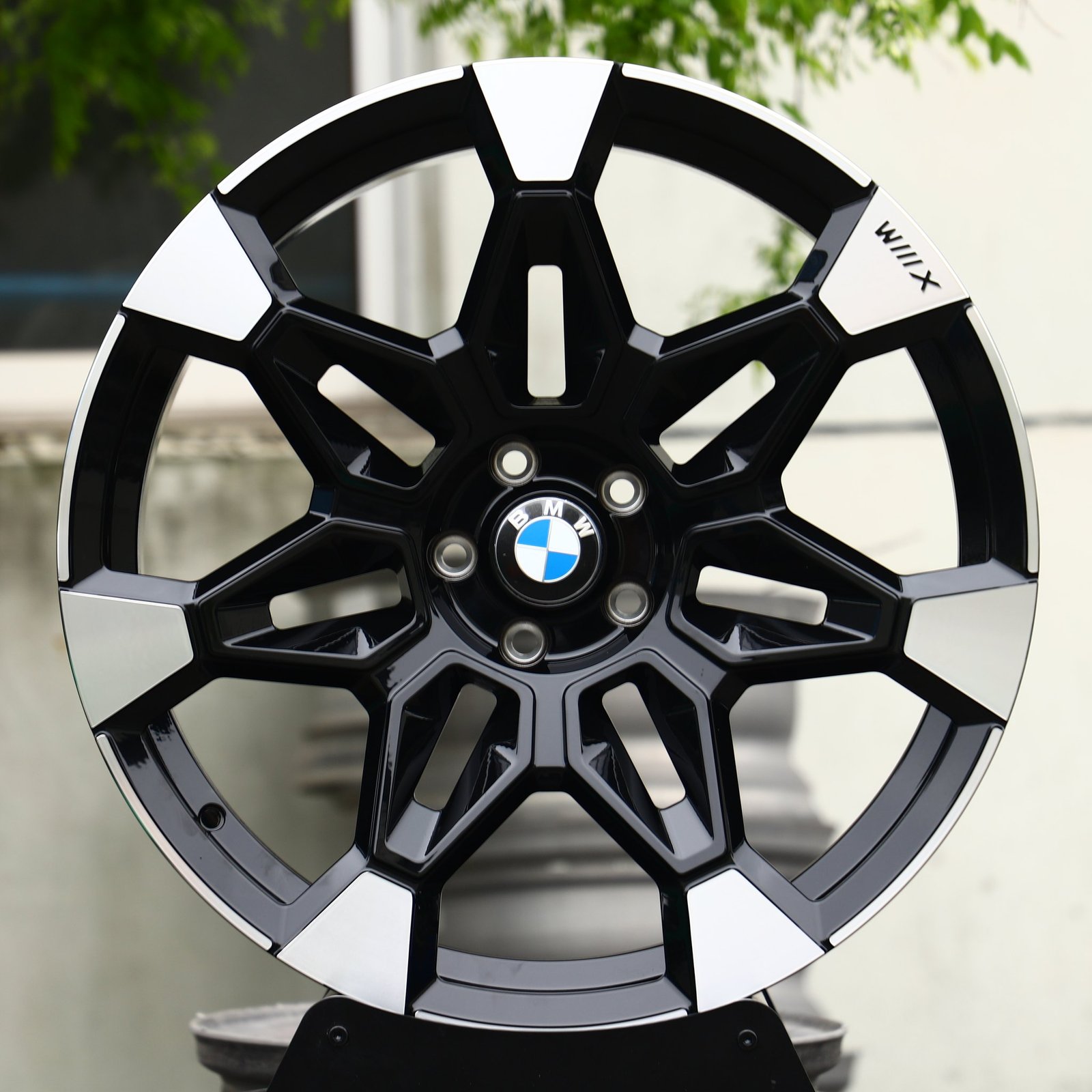 BMW M3 wheels – Gloss Black Machined Multi-Spoke (BMW OEM-Style), front view