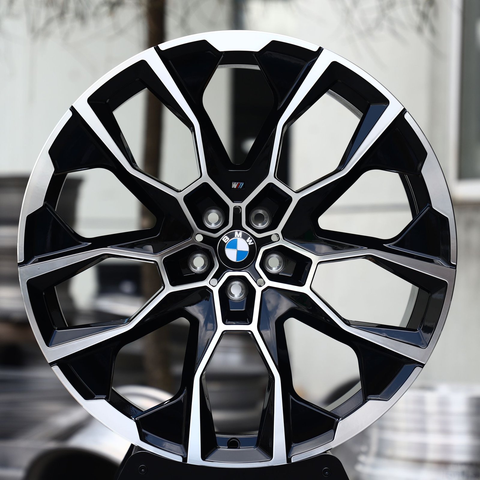BMW M3 wheels – Gloss Black Machined Petal (BMW OEM-Style), front view