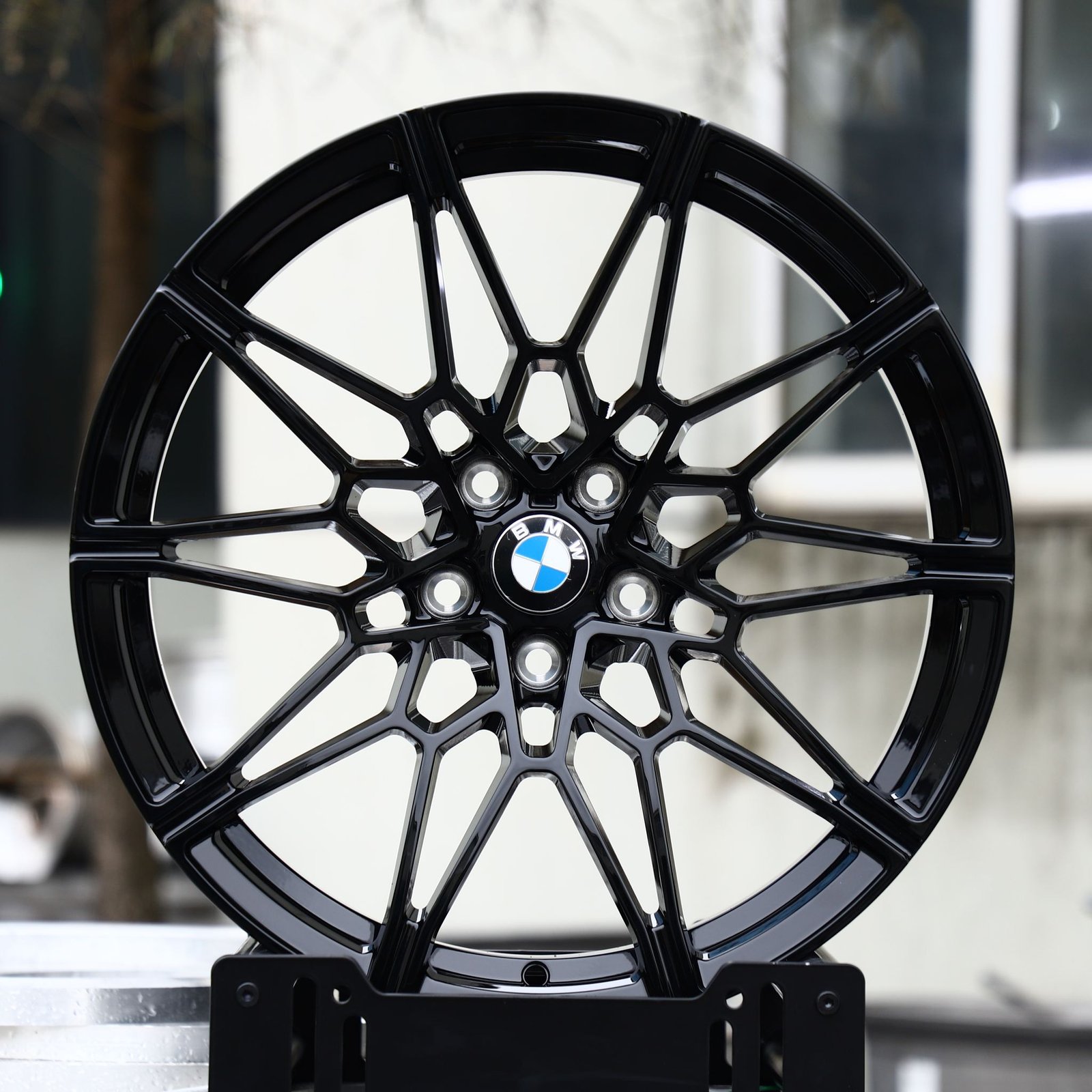BMW M3 wheels – Gloss Black Mesh (BMW OEM-Style), front view