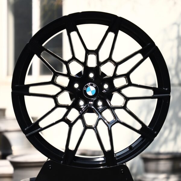 BMW M3 wheels – Gloss Black Web-Mesh (BMW OEM-Style), front view