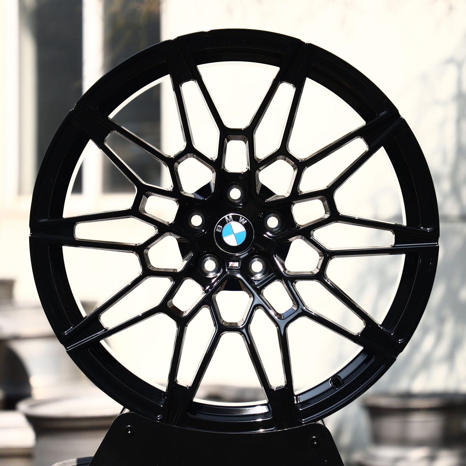 BMW M3 wheels – Gloss Black Mesh Multi-Spoke (BMW OEM-Style), front view
