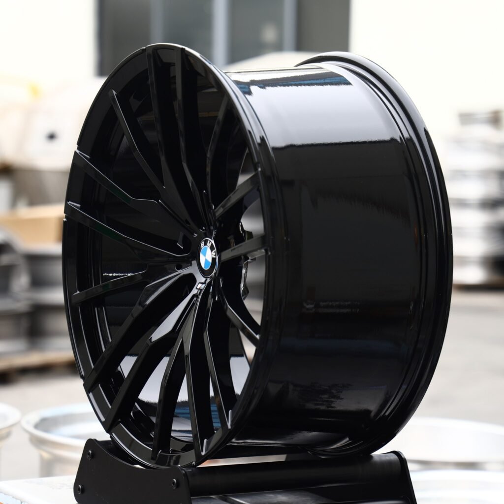 5x120 wheels – Gloss Black Multi-Spoke (BMW OEM-Style), side view