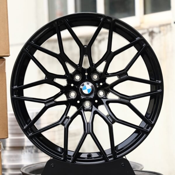 BMW M3 wheels – Gloss Black Multi-Spoke Mesh (BMW OEM-Style), front view