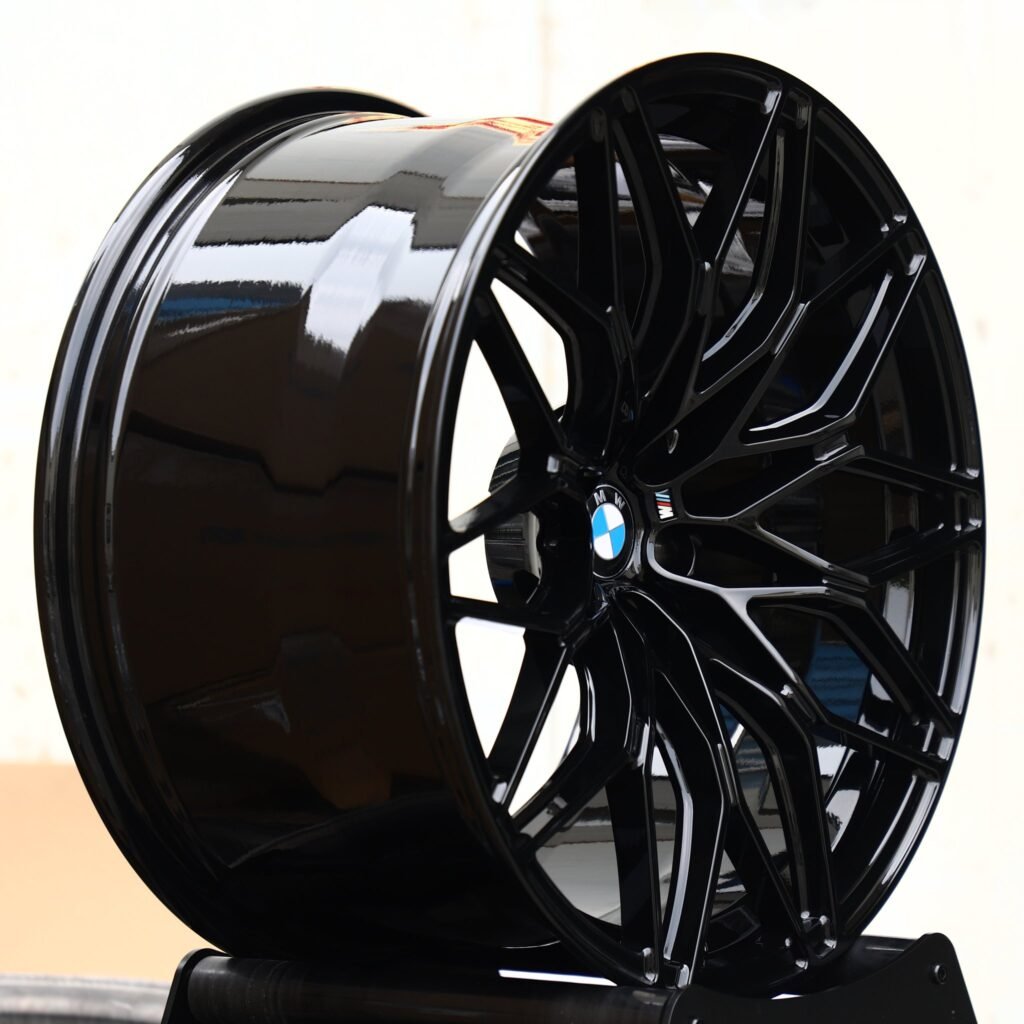 5x120 wheels – Gloss Black Multi-Spoke Mesh (BMW OEM-Style), side view