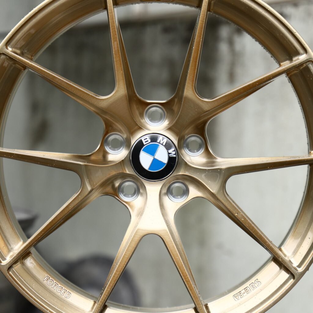 BMW M4 G82 wheels – Gold 5 Y-Spoke (BMW OEM-Style), lip and barrel detail