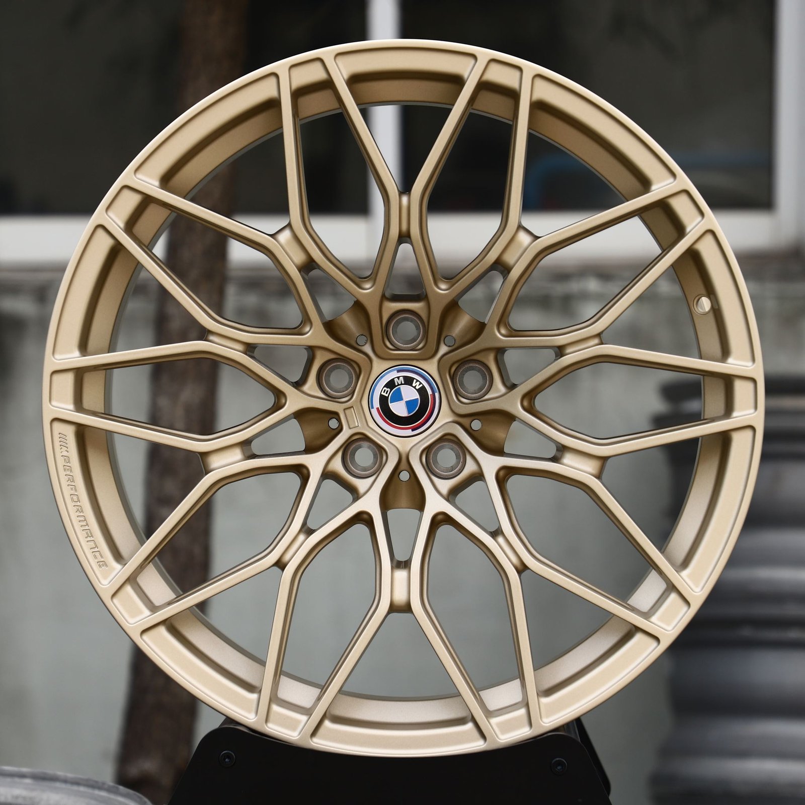 BMW M3 wheels – Gold Mesh Multi-Spoke (BMW OEM-Style), front view