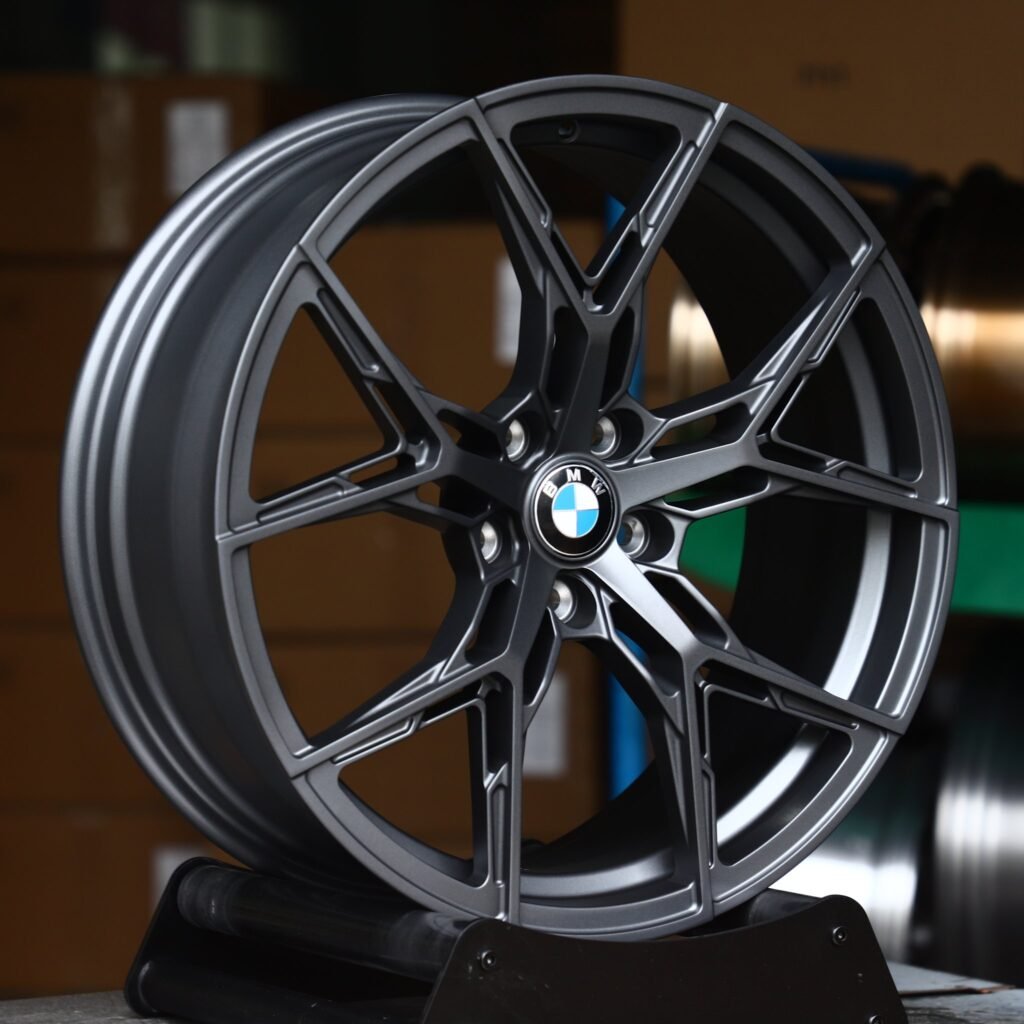 BMW M5 wheels – Gunmetal 5 Y-Spoke (BMW OEM-Style), angled view