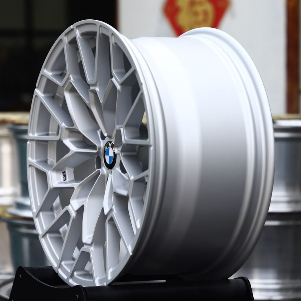 5x120 wheels – Hyper Silver Mesh Multi-Spoke (BMW OEM-Style), side view