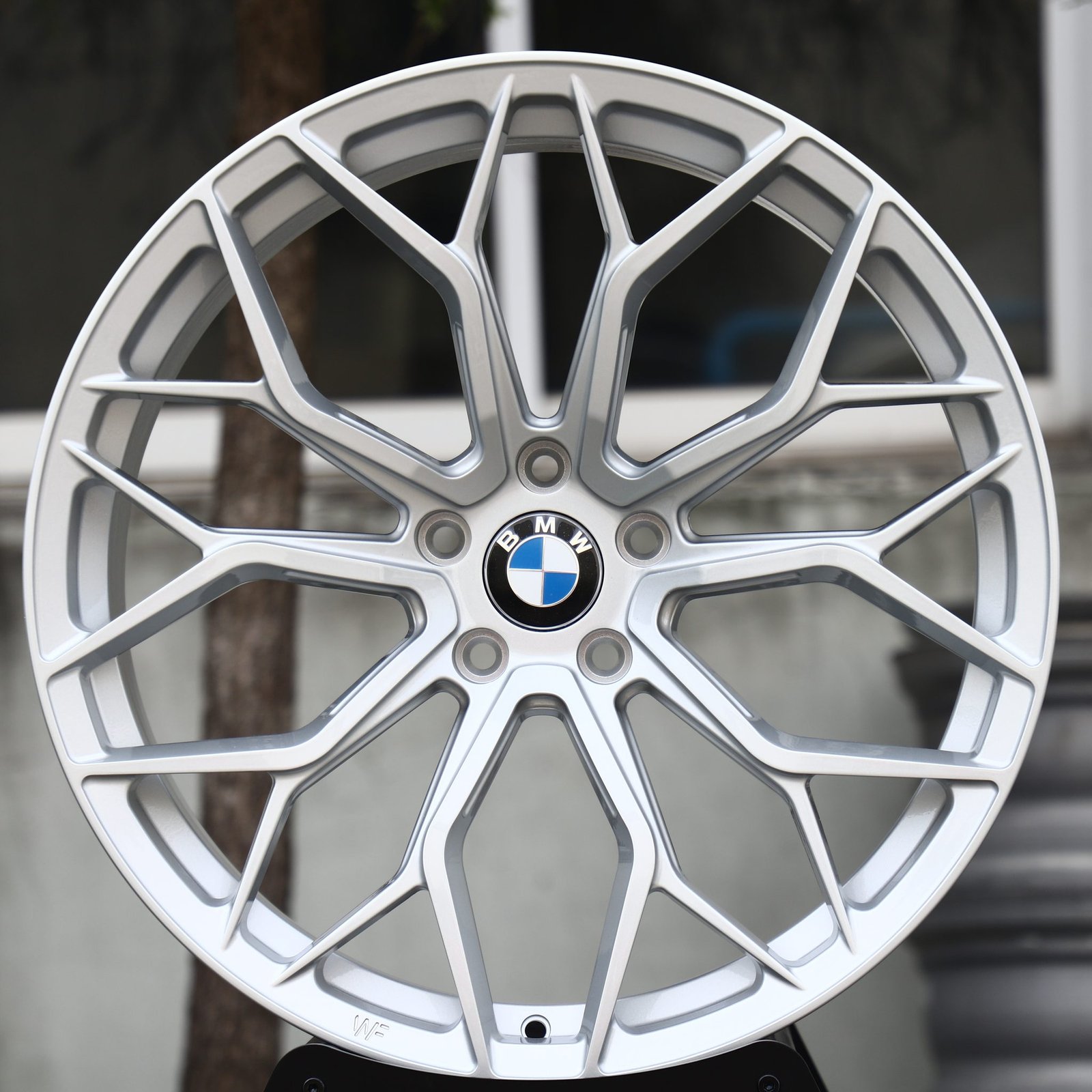 BMW M3 wheels – Hyper Silver Mesh Multi-Spoke (BMW OEM-Style), front view