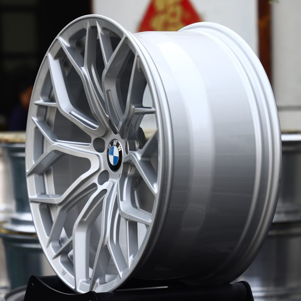 5x120 wheels – Hyper Silver Mesh Multi-Spoke (BMW OEM-Style), side view