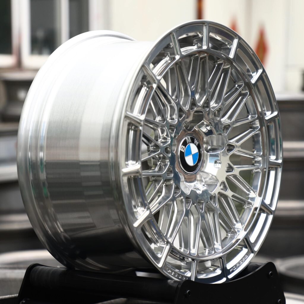 5x120 wheels – Hyper Silver Mesh Multi-Spoke (BMW OEM-Style), side view