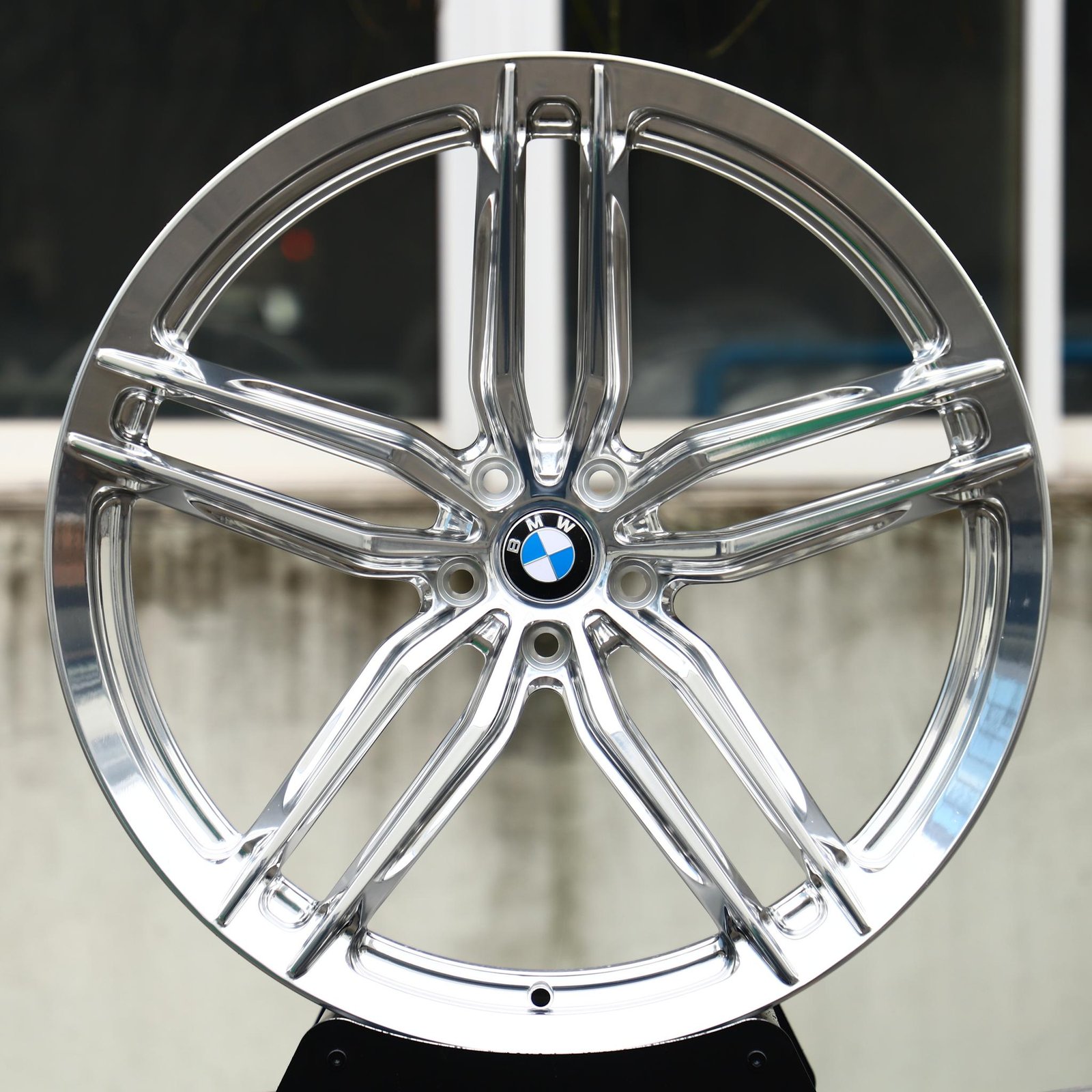 BMW M3 wheels – Hyper Silver Twin 5-Spoke (BMW OEM-Style), front view