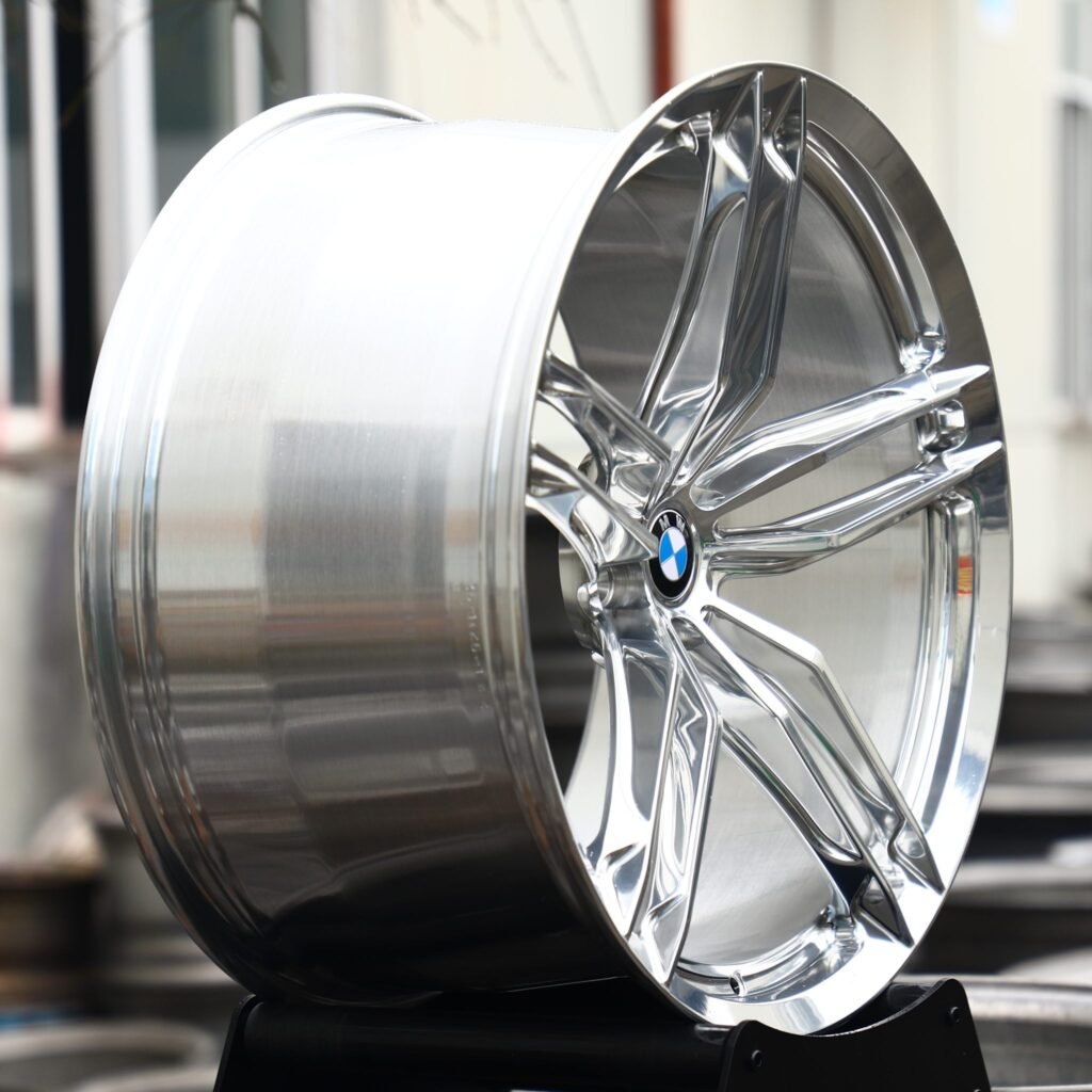 5x120 wheels – Hyper Silver Twin 5-Spoke (BMW OEM-Style), side view