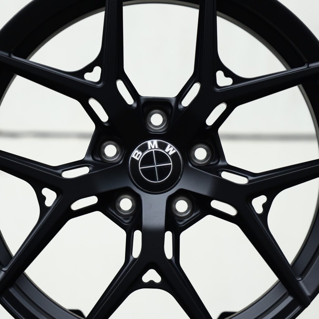 BMW M5 wheels – Matte Black 5 Y-Spoke (BMW OEM-Style), angled view