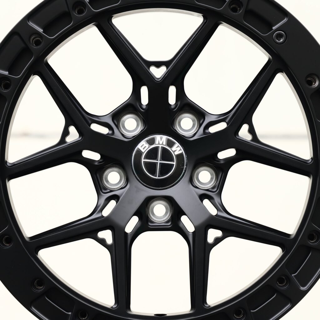 BMW M5 wheels – Matte Black 5 Y-Spoke (BMW OEM-Style), angled view