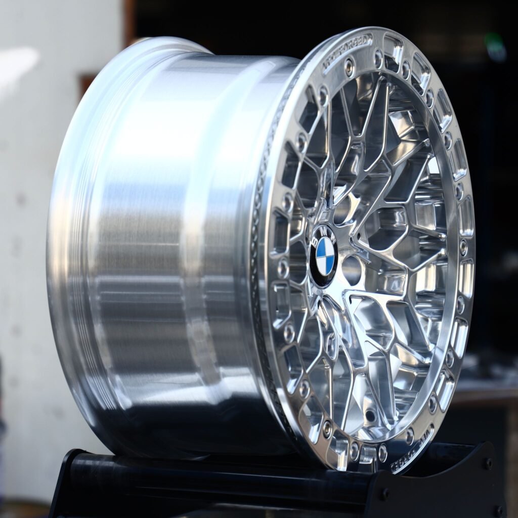 5x120 wheels – Mirror Polished Mesh Beadlock (BMW OEM-Style), side view