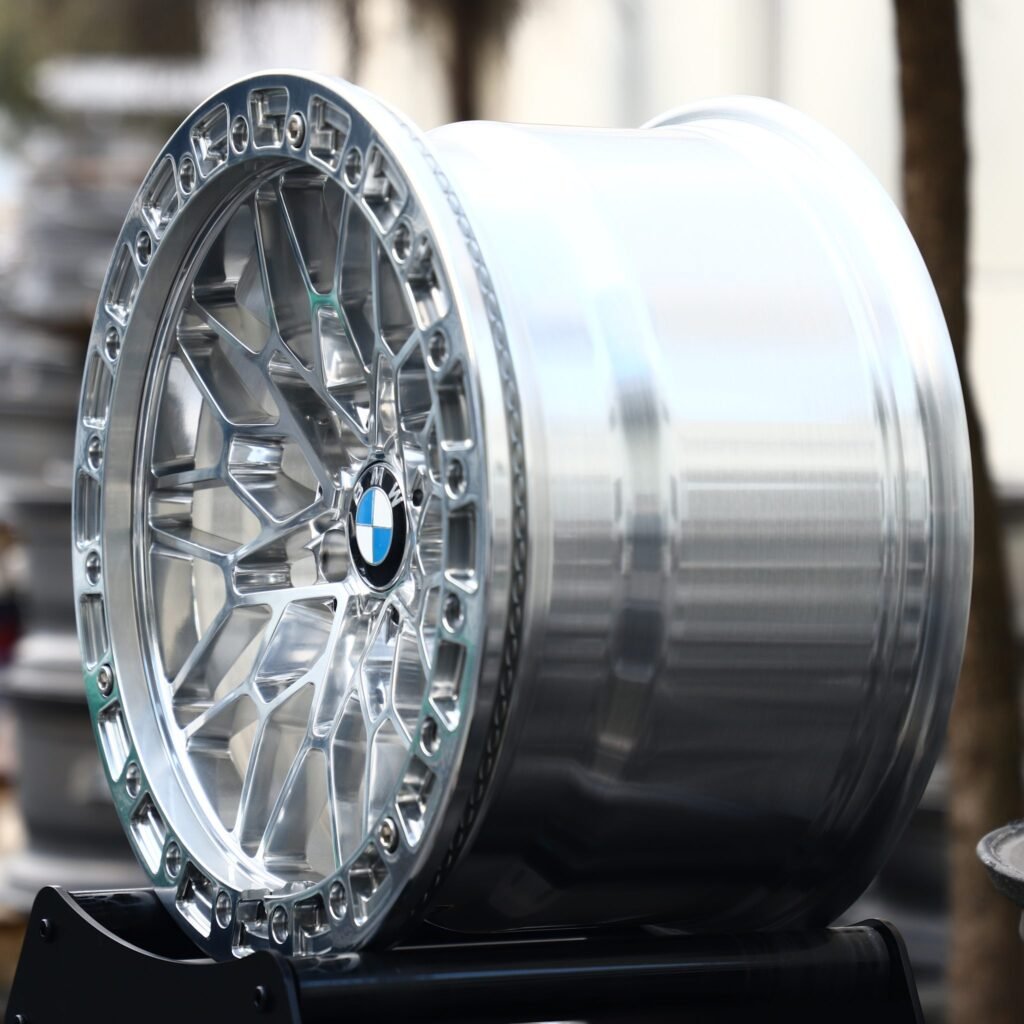 5x120 wheels – Mirror Polished Mesh Beadlock (BMW OEM-Style), side view