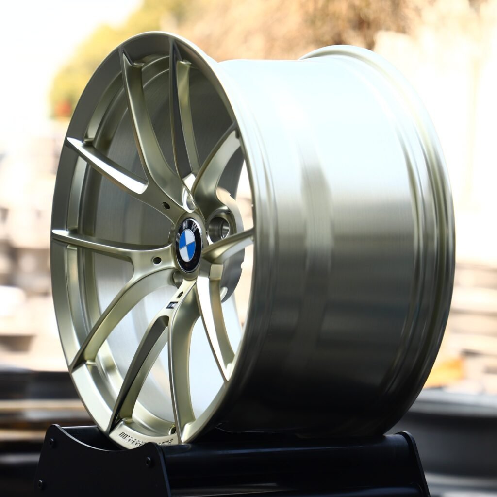 5x120 wheels – Polished Transparent Frozen Gold 5 Y-Spoke Concave (BMW OEM-Style), side view