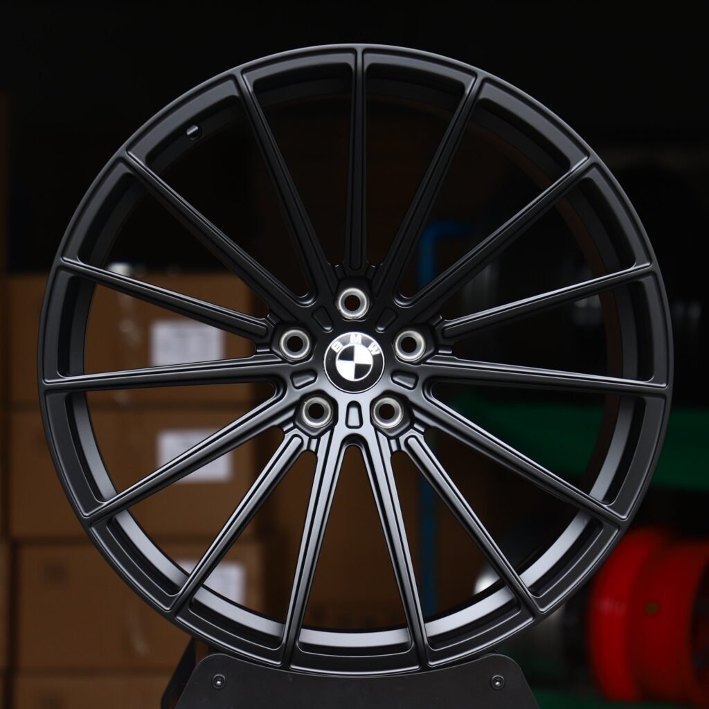 Матовые чёрные кованые диски для BMW M3 и BMW M5, в стиле заводских дисков BMW, 10 спиц — ANK-77510