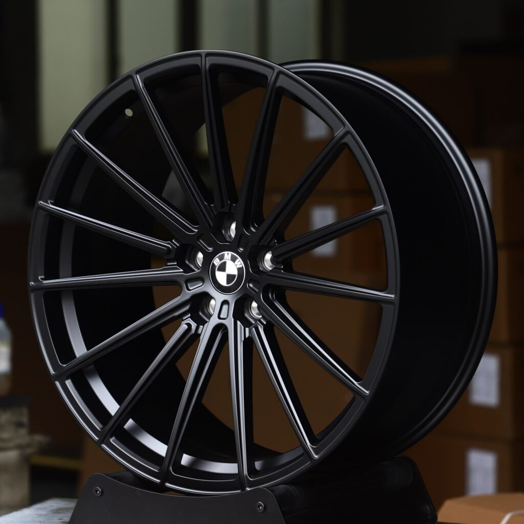 BMW M5 wheels – Satin Black 10-Spoke (BMW OEM-Style), angled view