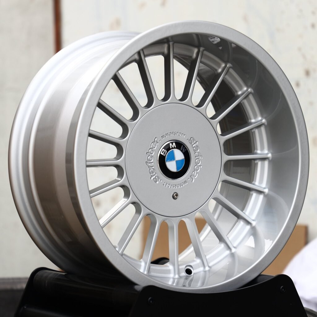 BMW M5 wheels – Silver 20-Spoke Classic (BMW OEM-Style), angled view