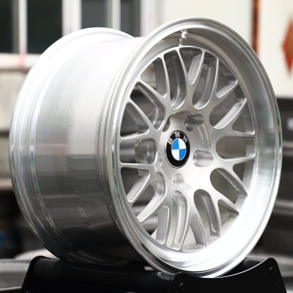 5x120 wheels – Silver Mesh Polished Lip (BMW OEM-Style), side view