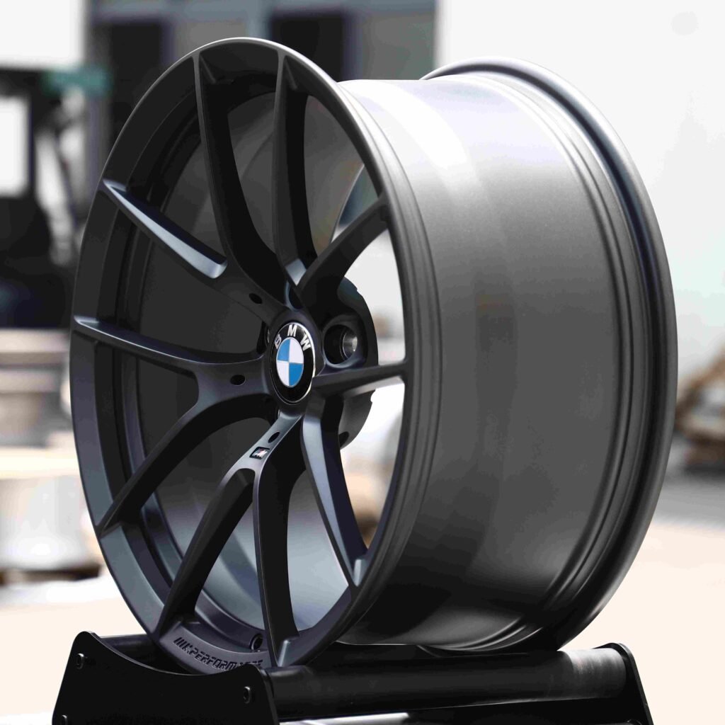 5x120 wheels – Matte Silver 5 Y-Spoke (BMW Style 763M), side view