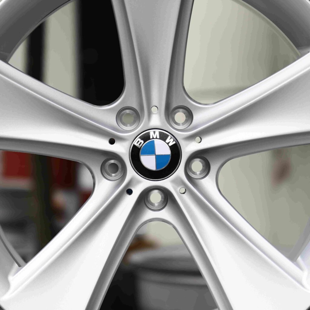 5x120 wheels – Bright Silver 5-Spoke, side view