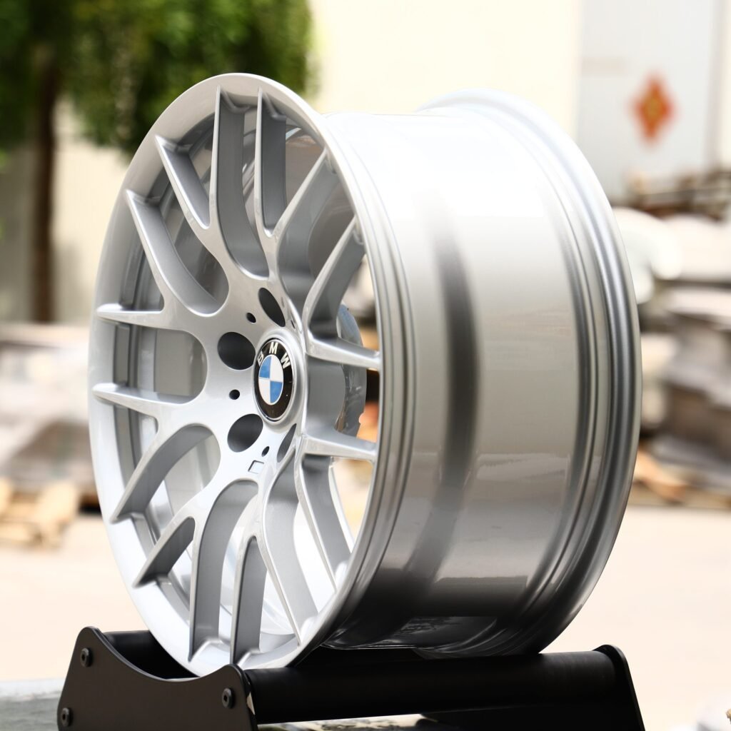 5x120 wheels – Bright Silver 8 Y-Spoke, side view