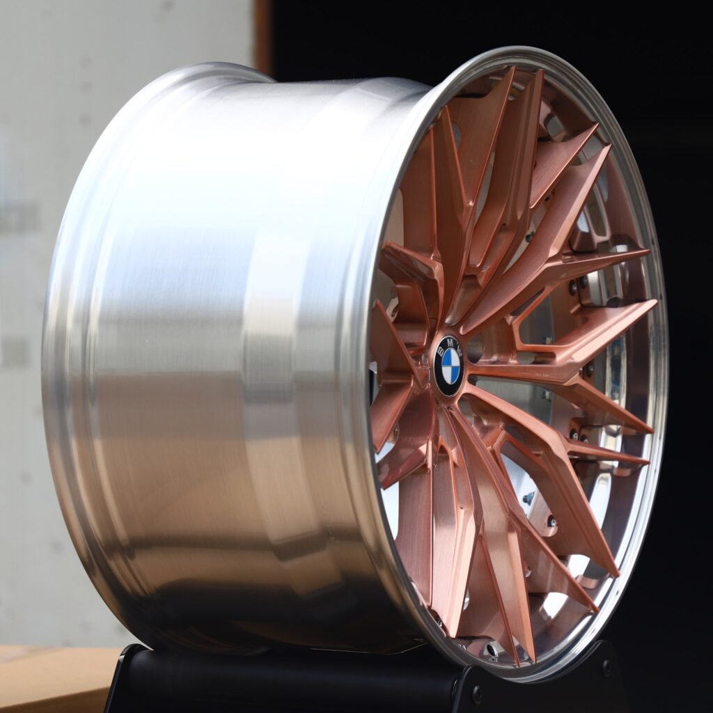 5x120 wheels – Bronze / Silver / Transparent Rose Gold 2-Piece 10 Y-Spoke, side view
