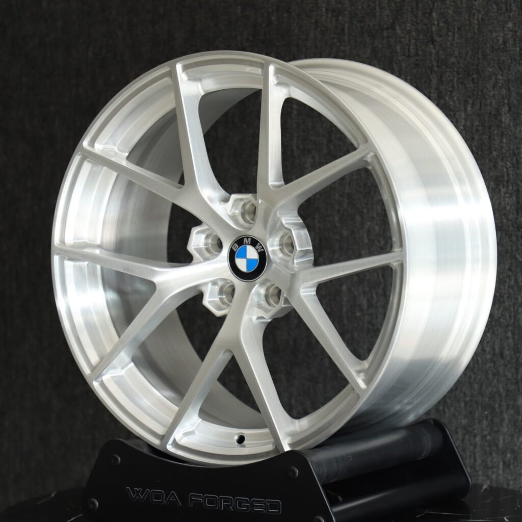 5x120 wheels – Brushed Silver 5-Spoke, side view