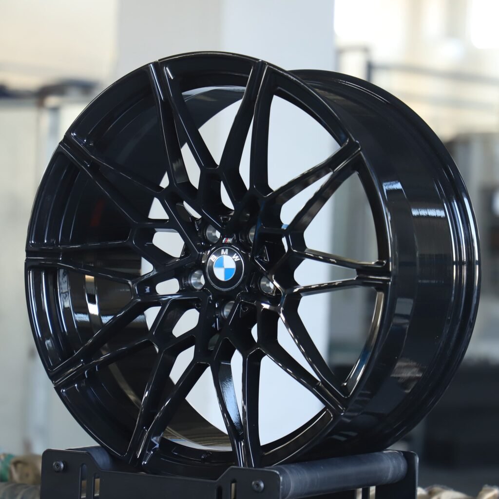 5x120 wheels – Gloss Black 5-Spoke Cut-Out, side view