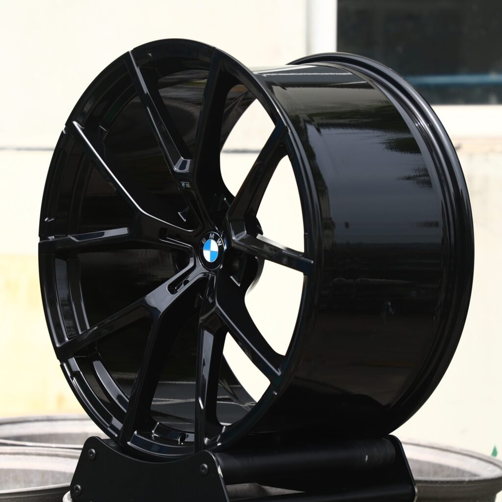 5x120 wheels – Gloss Black 5 Y-Spoke, side view