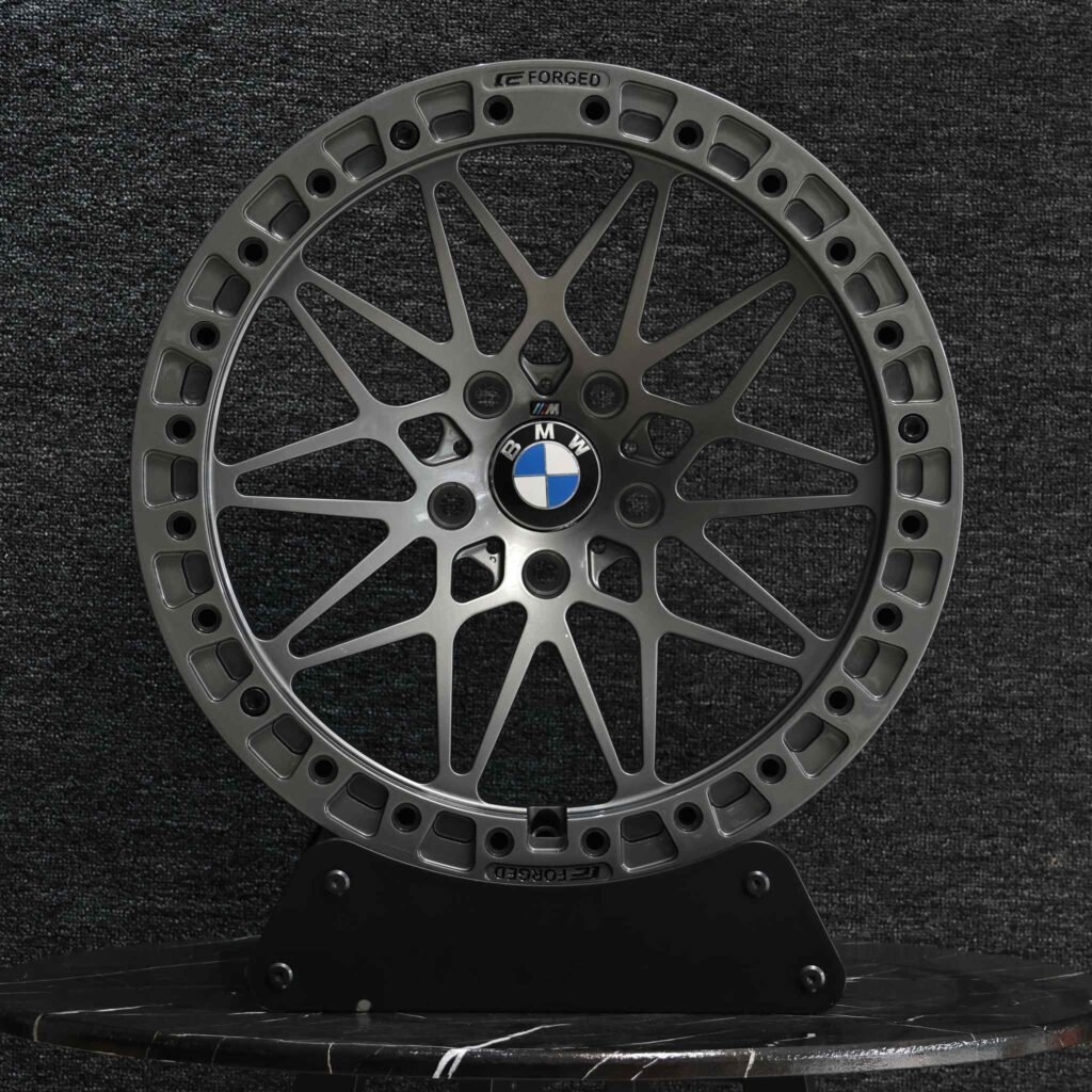 BMW OEM-Style Gloss Black / Gunmetal Custom Beadlock Forged Drag Racing Wheels – BMW M3 F80 / M4 F82 Fitment (5-Lug) Drag Racing forged wheel