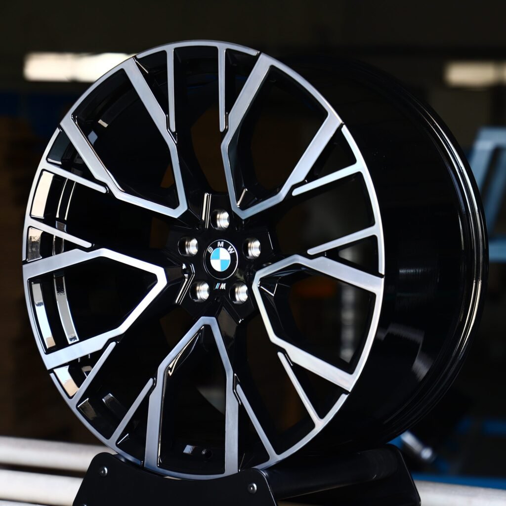 BMW 3 Series wheels – Gloss Black Machined Face, angled view