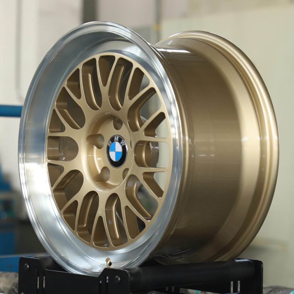 BMW 3 Series wheels – Gold Mesh Deep Lip, angled view