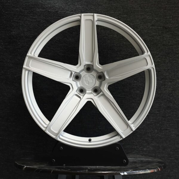 BMW 5 Series wheels – Brushed Silver 5-Spoke (BMW OEM-Style), front view