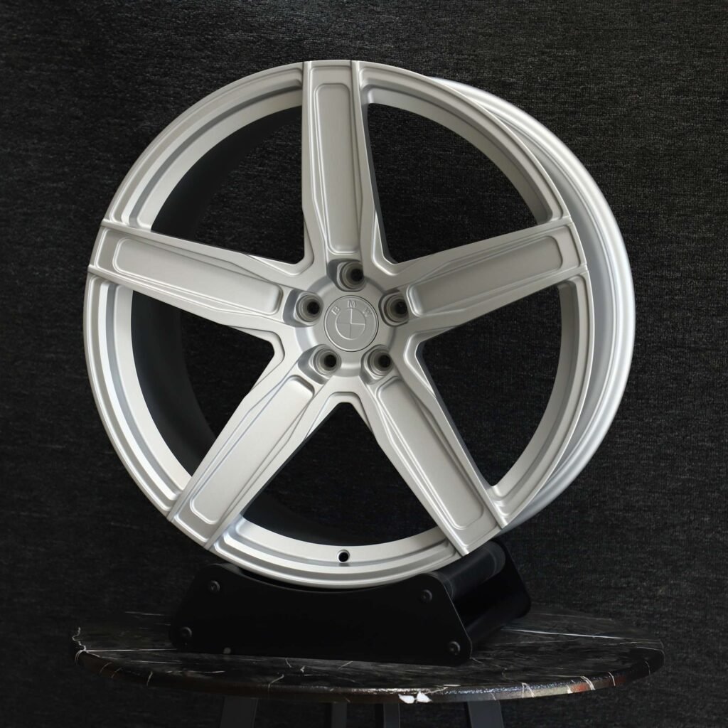 BMW Style Matte Silver 5-Spoke Forged Wheels - BMW 5 Series / BMW 3 Series Fitment (5-Lug) view 2