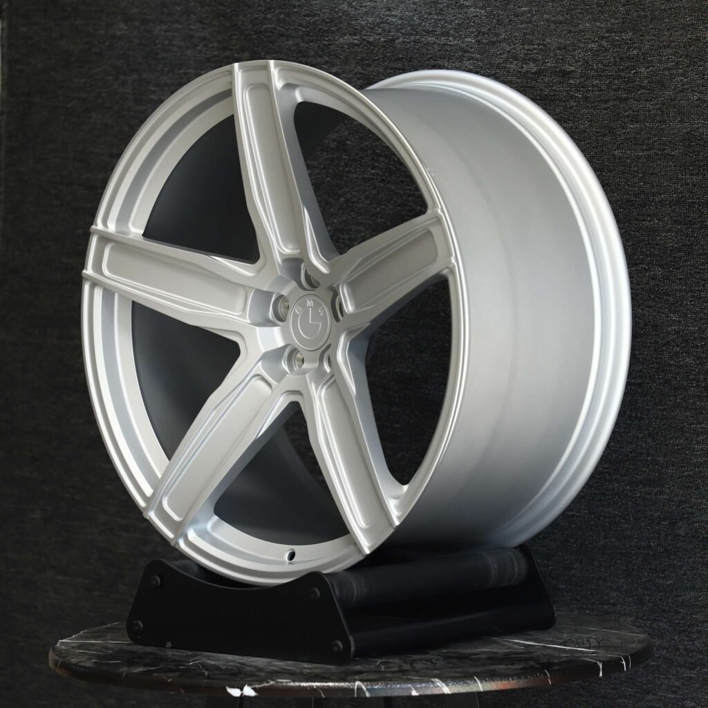 BMW Style Matte Silver 5-Spoke Forged Wheels - BMW 5 Series / BMW 3 Series Fitment (5-Lug) view 3