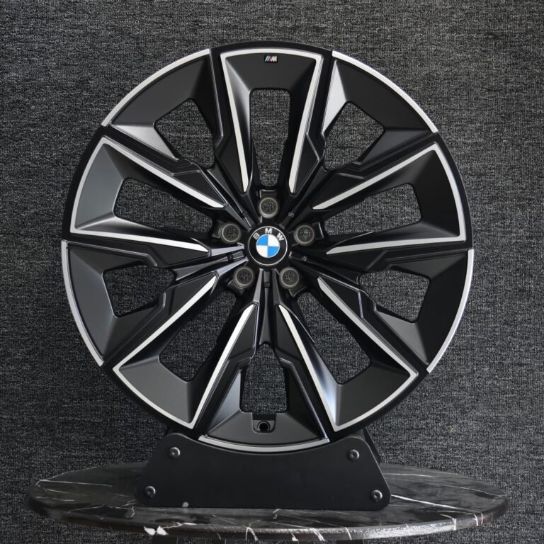BMW 5 Series wheels – Matte Silver 5-Spoke Machined Face, front view