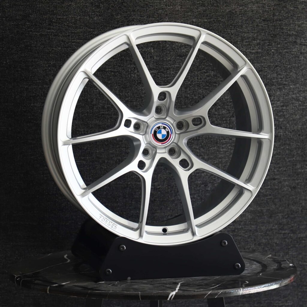 BMW Style Matte Silver 5 Y-Spoke Forged Wheels - BMW 5 Series / BMW 3 Series Fitment (5-Lug) view 2