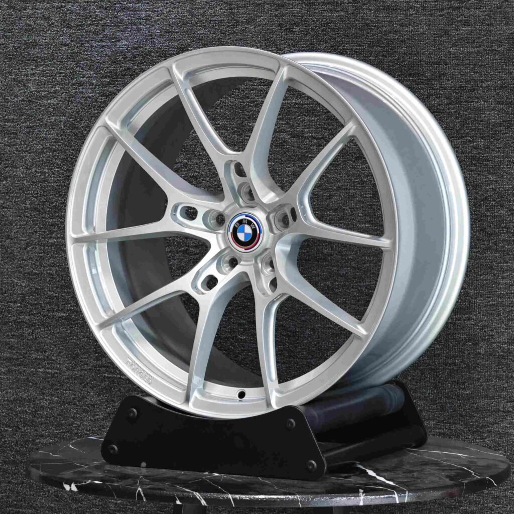 BMW Style Matte Silver 5 Y-Spoke Forged Wheels - BMW 5 Series / BMW 3 Series Fitment (5-Lug) view 4