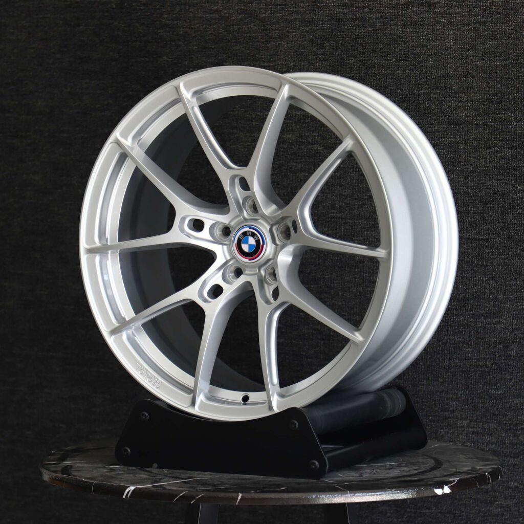 BMW Style Matte Silver 5 Y-Spoke Forged Wheels - BMW 5 Series / BMW 3 Series Fitment (5-Lug) view 4