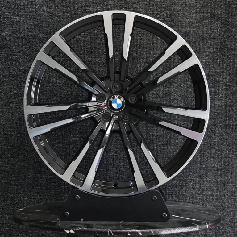 BMW 5 Series wheels – Matte Silver 7-Spoke Machined Face, front view