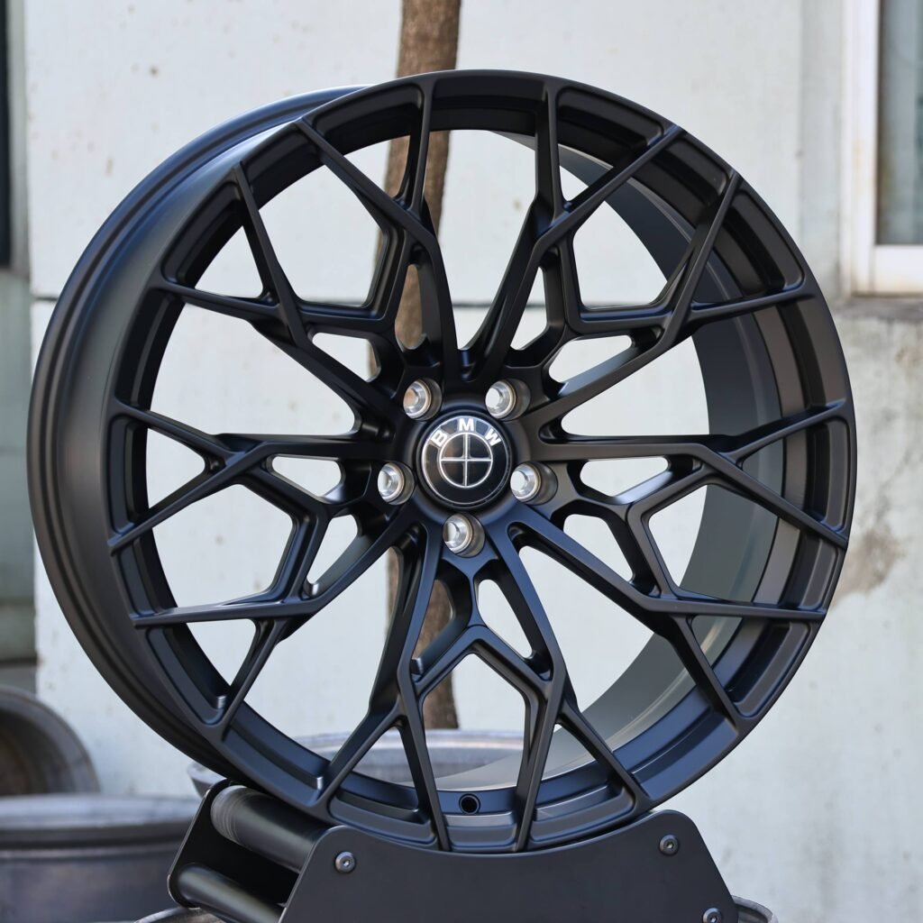 BMW Style Matte Silver Cross-Spoke Forged Wheels - BMW 5 Series / BMW 3 Series Fitment (5-Lug) view 3
