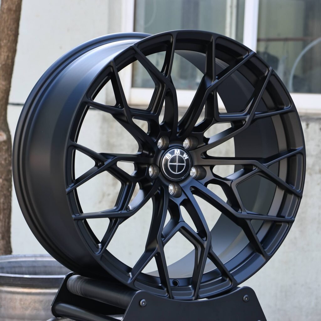 BMW Style Matte Silver Cross-Spoke Forged Wheels - BMW 5 Series / BMW 3 Series Fitment (5-Lug) view 4