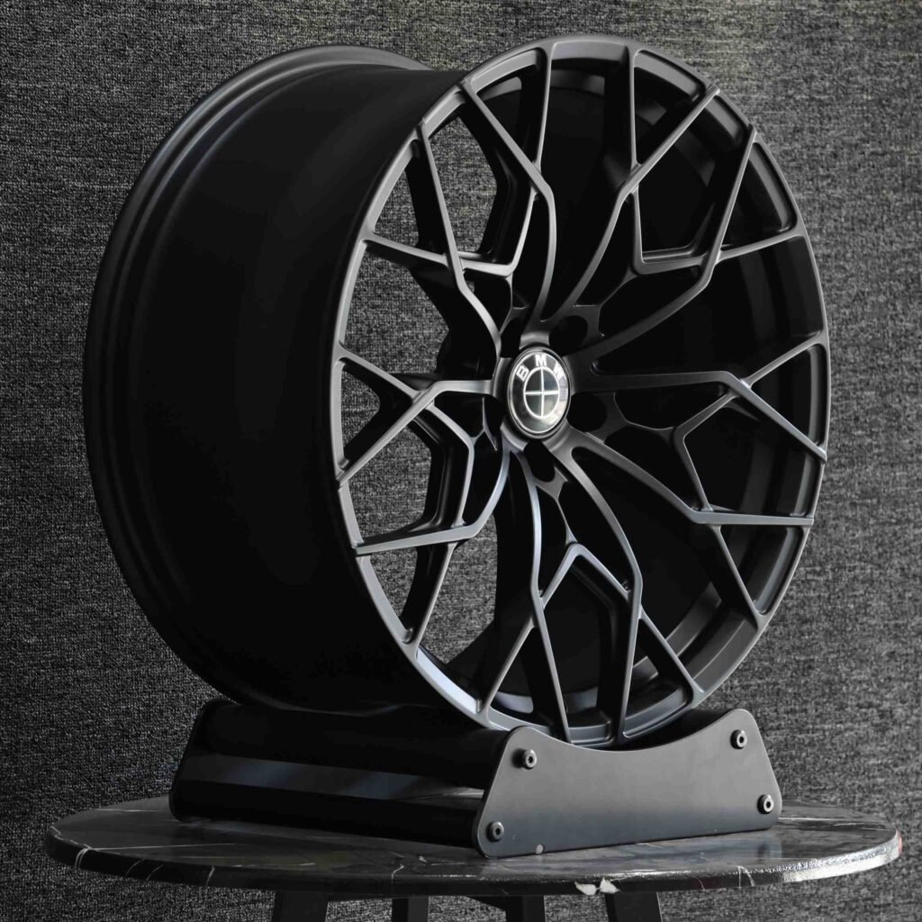 BMW Style Matte Silver Cross-Spoke Forged Wheels - BMW 5 Series / BMW 3 Series Fitment (5-Lug) view 3