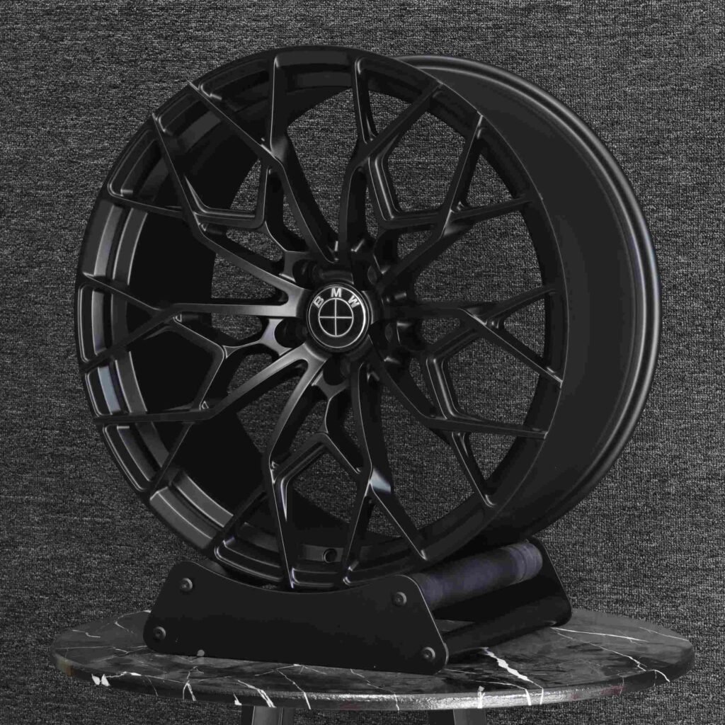 BMW Style Matte Silver Cross-Spoke Forged Wheels - BMW 5 Series / BMW 3 Series Fitment (5-Lug) view 4