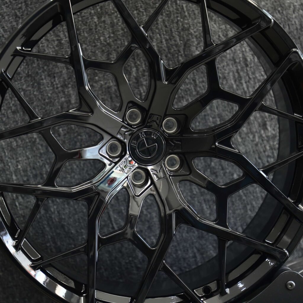 5x120 wheels – Matte Silver Cross-Spoke, side view